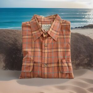 Cabela's Legendary Plaid Shirt Pocket Dry Clean Tag Attached Men Medium-Regular